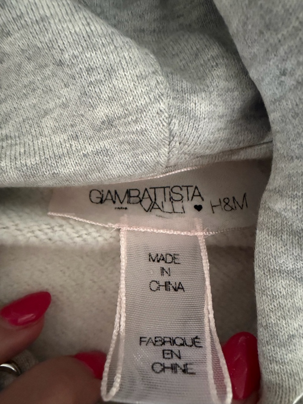 Women GIAMBATISTA Valli for H&M Gray Crewneck Hoodie with Stud Embellishments - Picture 13 of 15